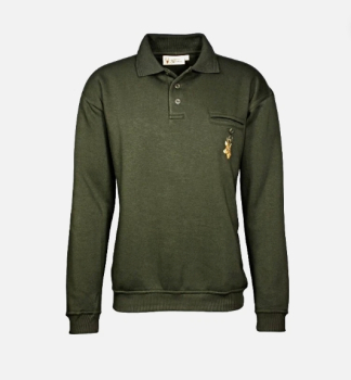 Jäger Sweat Shirt , Polo Sweat Shirt, Langarm Shirt mit Wild Motiv , Jäger Shirt